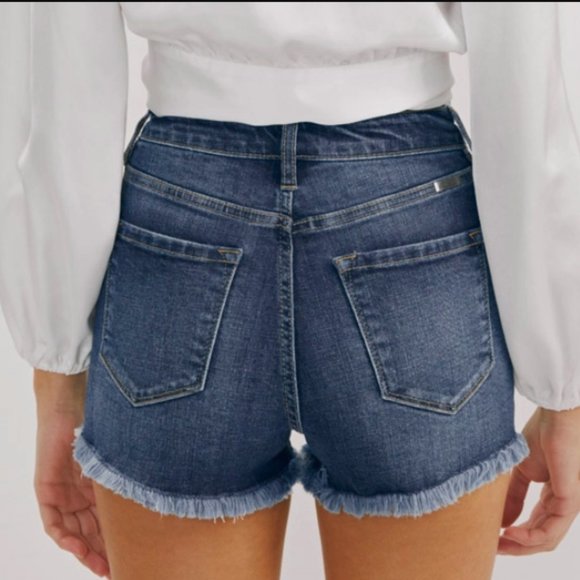 KanCan High Rise Frayed Hem Shorts - Picture 3 of 4